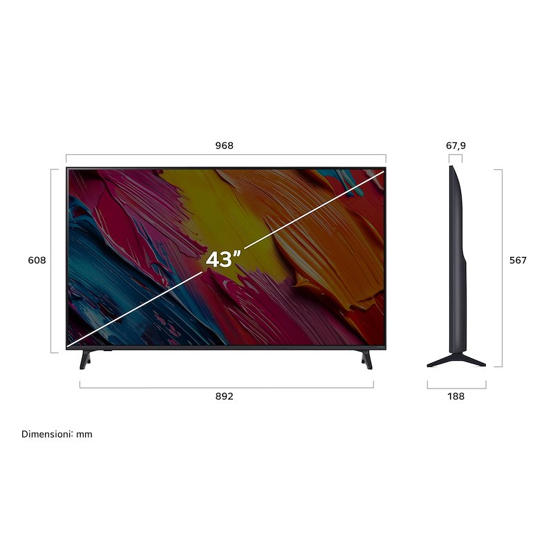 Lg TV QNED 43"  43QNED70A6A Charcoal Black