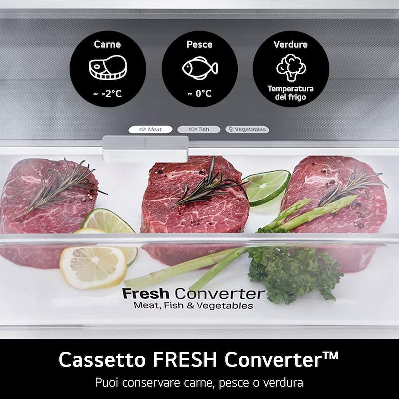 Lg Frigorifero combinato Gbv7280amb Metal Sorbet