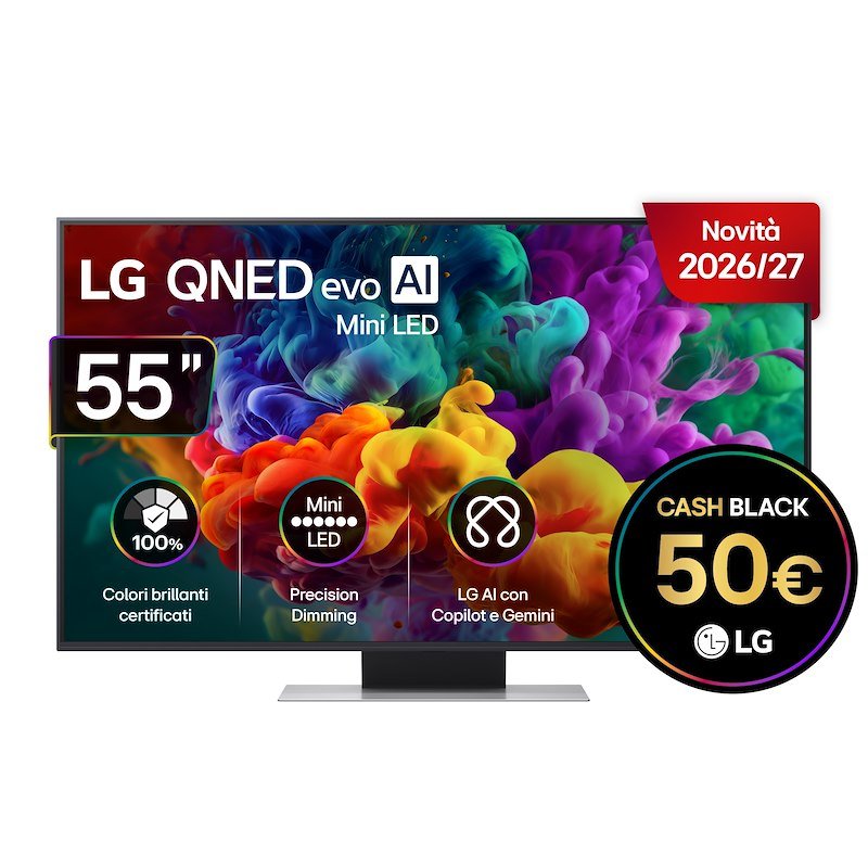 Lg TV QNED evo AI MiniLED 55'' Serie 55QNED86B6B Charcoal Black
