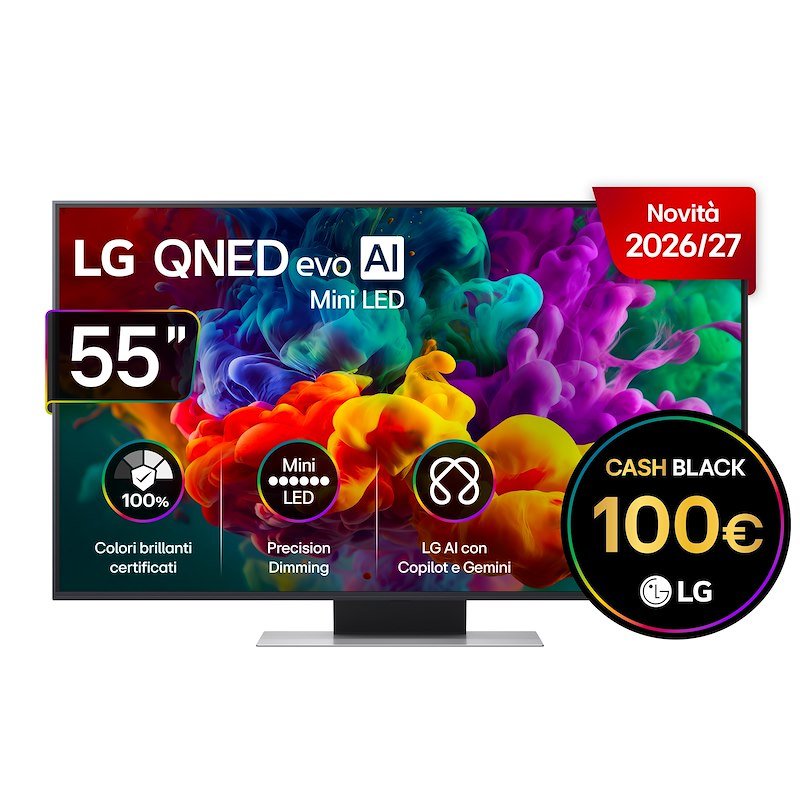 Lg TV QNED evo AI MiniLED 55'' Serie 55QNED86B6B Charcoal Black