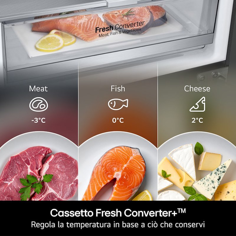 Lg Frigorifero Combinato 465L Gbbw726aev Nero