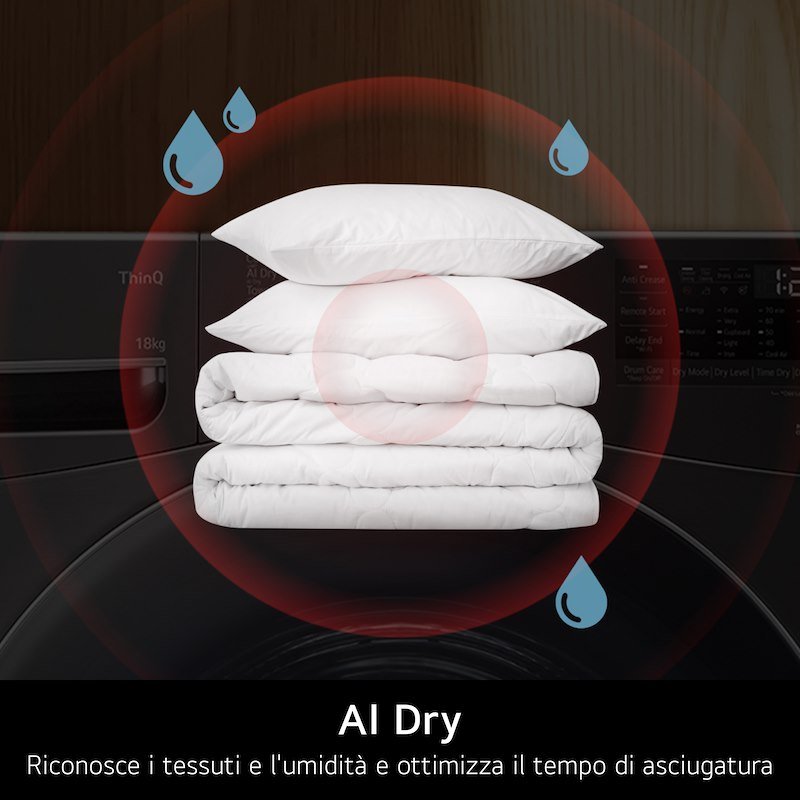 Lg Asciugatrice Intelligente AI Dry 9 kg Rhx9009twc Bianco