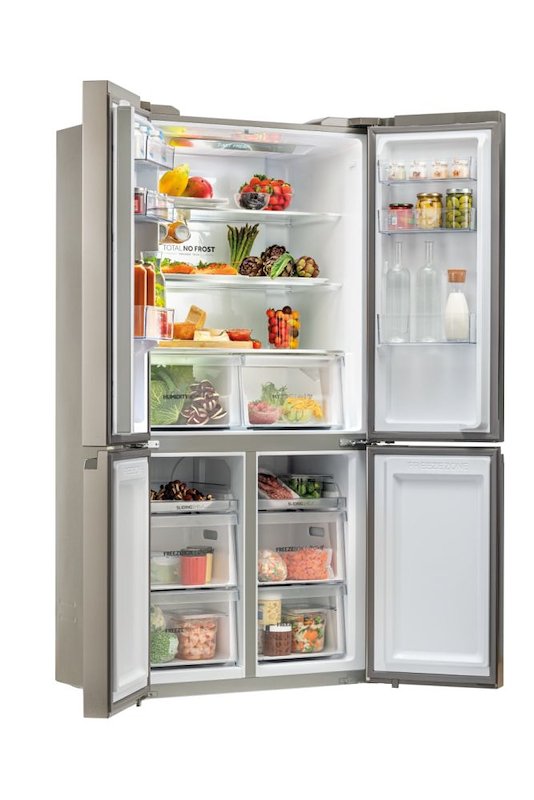 Haier Frigorifero Americano HCR5919ENMP Platino, Acciaio inossidabile