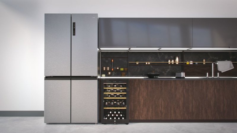 Haier Frigorifero Americano HCR5919ENMP Platino, Acciaio inossidabile