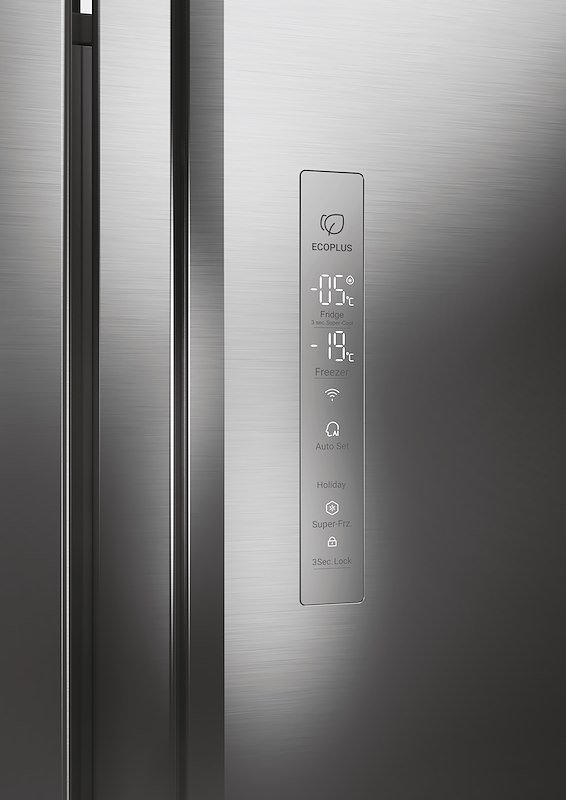 Haier -Frigorifero Side by Side HSW79F18ANMM Platino, Acciaio inox