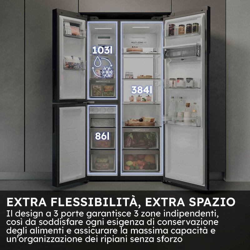 Haier  Frigorifero Americano Hspr79f18ewmb nero