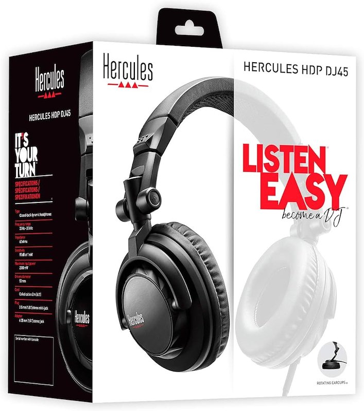 Hercules Cuffia a padiglione Hdp Dj45	Nero