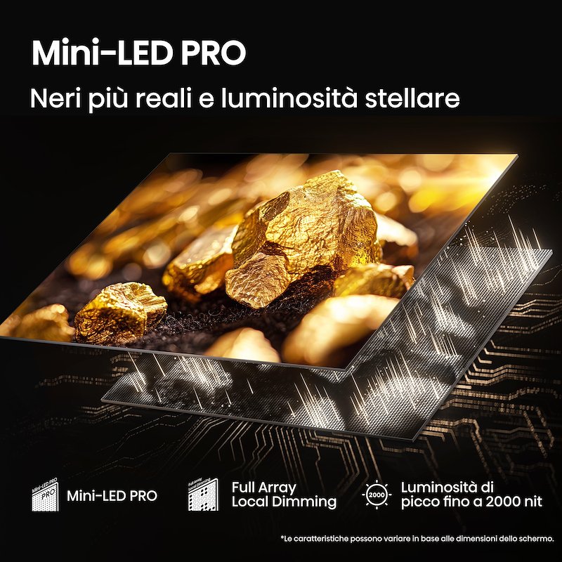 Hisense TV MINI LED 55" 55u7q Pro nero