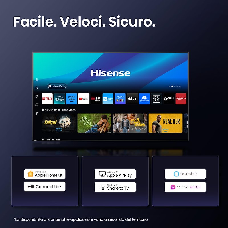 Hisense TV QLED 43" 43a79q nero