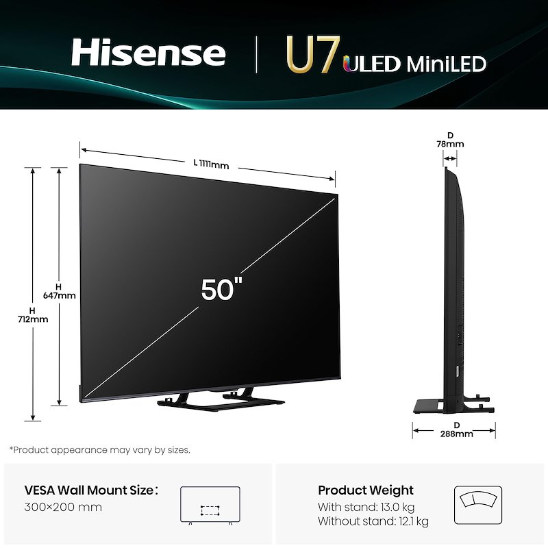 Hisense Tv Mini-LED 50" 50u79q nero