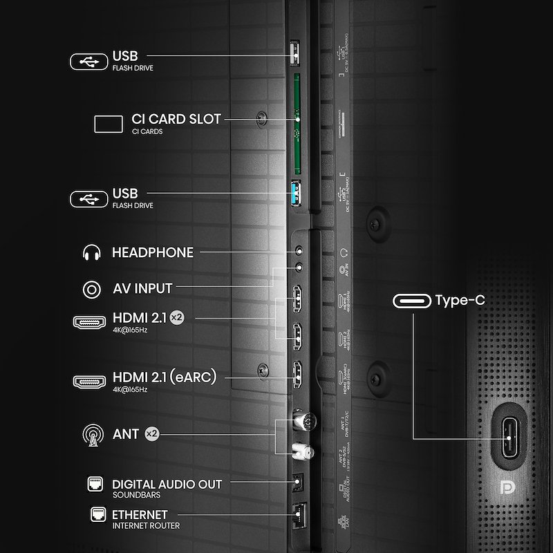 Hisense TV MINI LED 85" 85u8q Metallo - Grigio Carbone