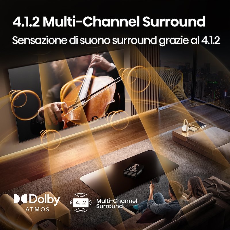 Hisense TV MINI LED 85" 85u8q Metallo - Grigio Carbone
