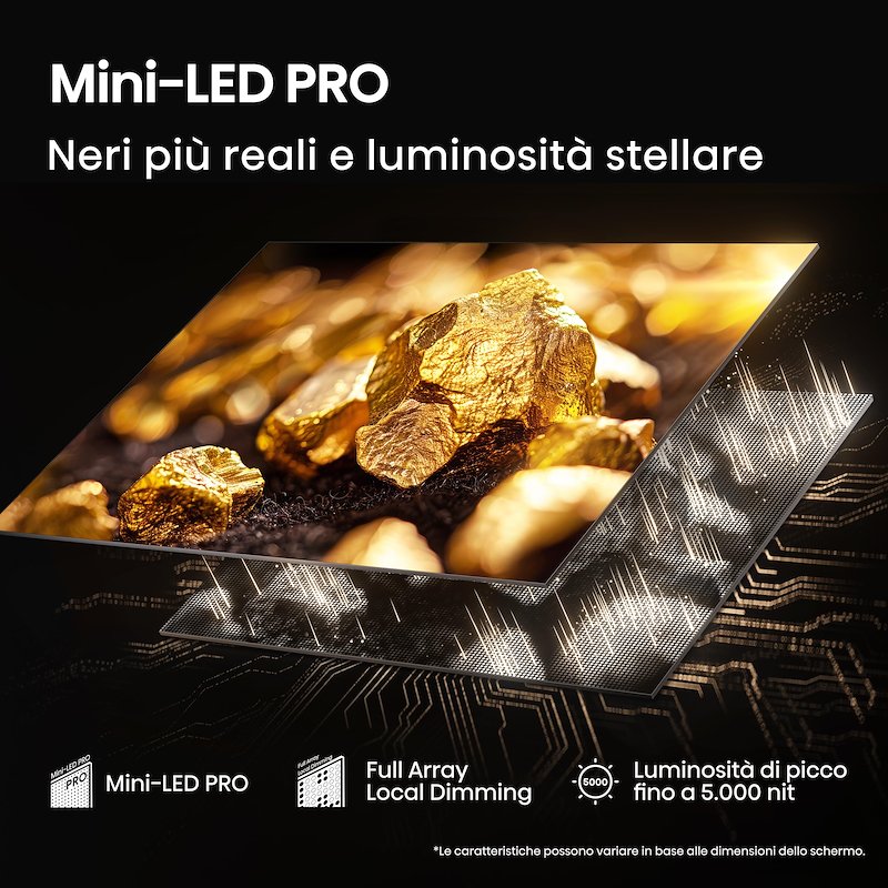 Hisense TV MINI LED 85" 85u8q Metallo - Grigio Carbone
