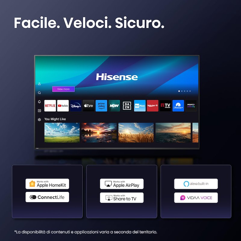 Hisense TV LED 65" 65a69q Nero