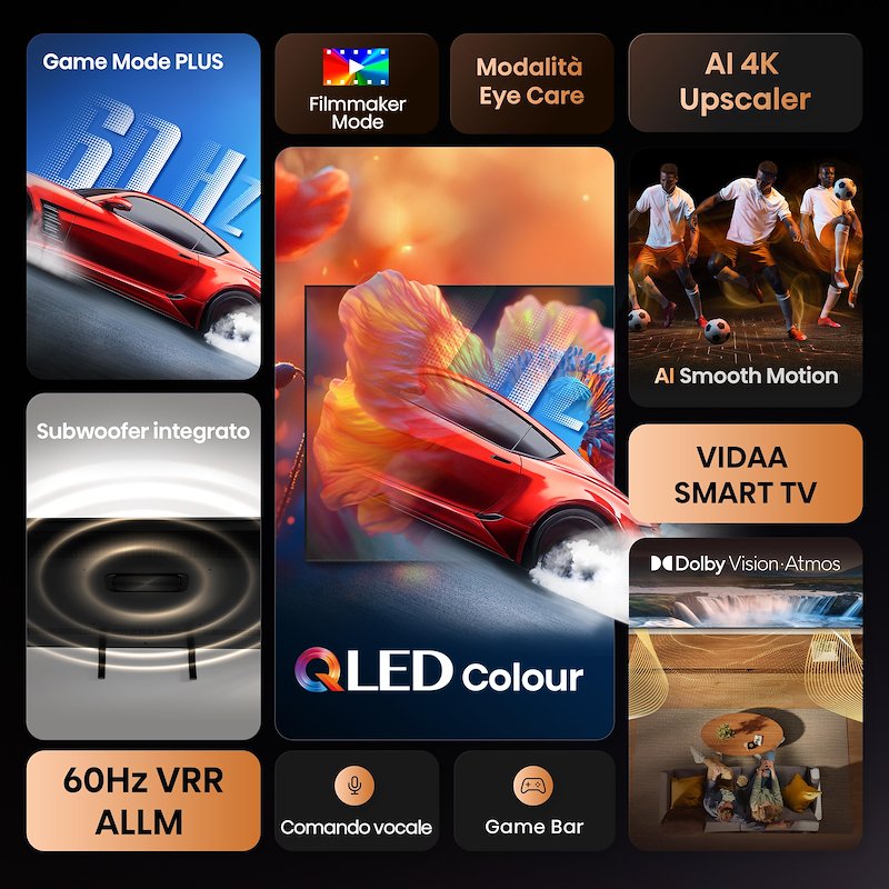 Hisense TV QLED 55" 55a79q nero