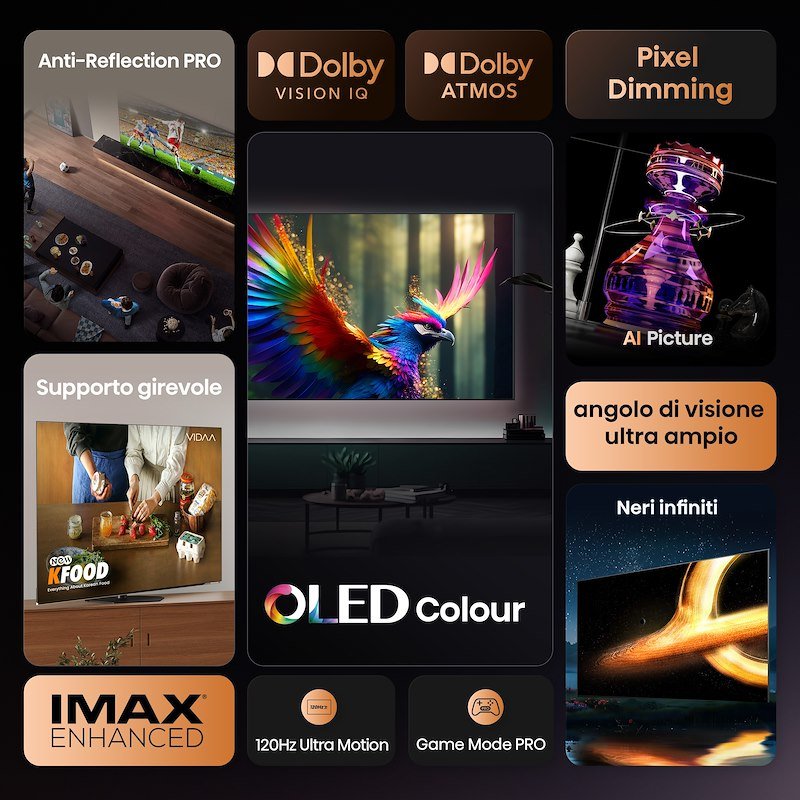 Hisense TV OLED 55" 55a86q Nero