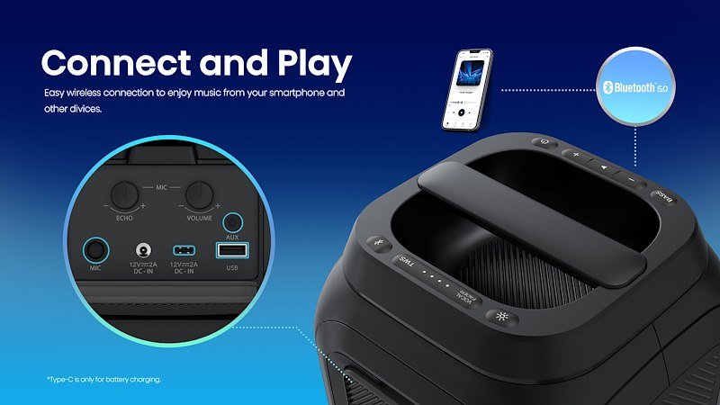 Hisense Bluetooth Speaker Party Rocker Nero