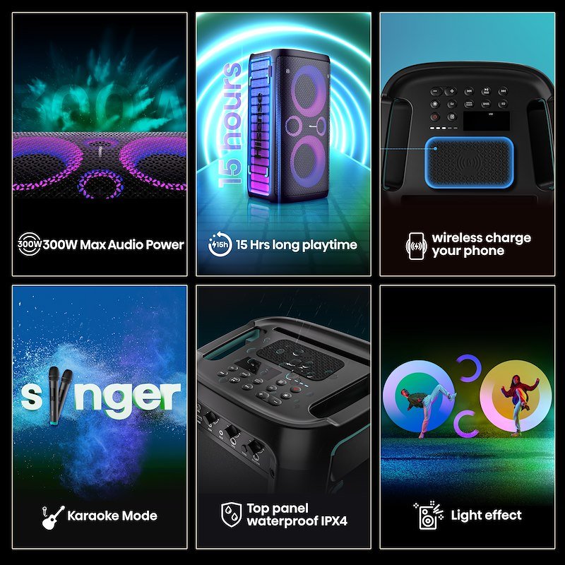 Hisense Speaker Party Storm 1 Audio Nero + 2 Microfoni Wireless