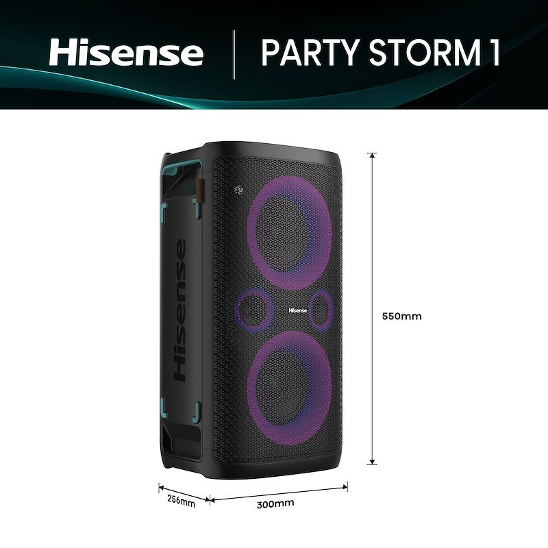 Hisense Speaker Party Storm 1 Audio Nero + 2 Microfoni Wireless