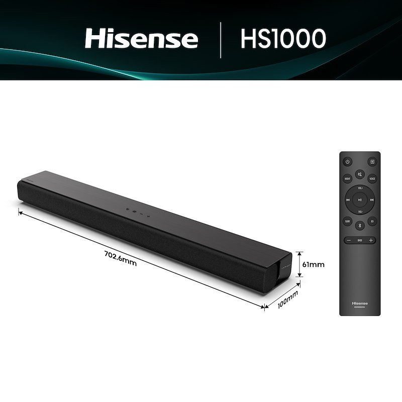 Hisense Soundbar Hs1000 nero