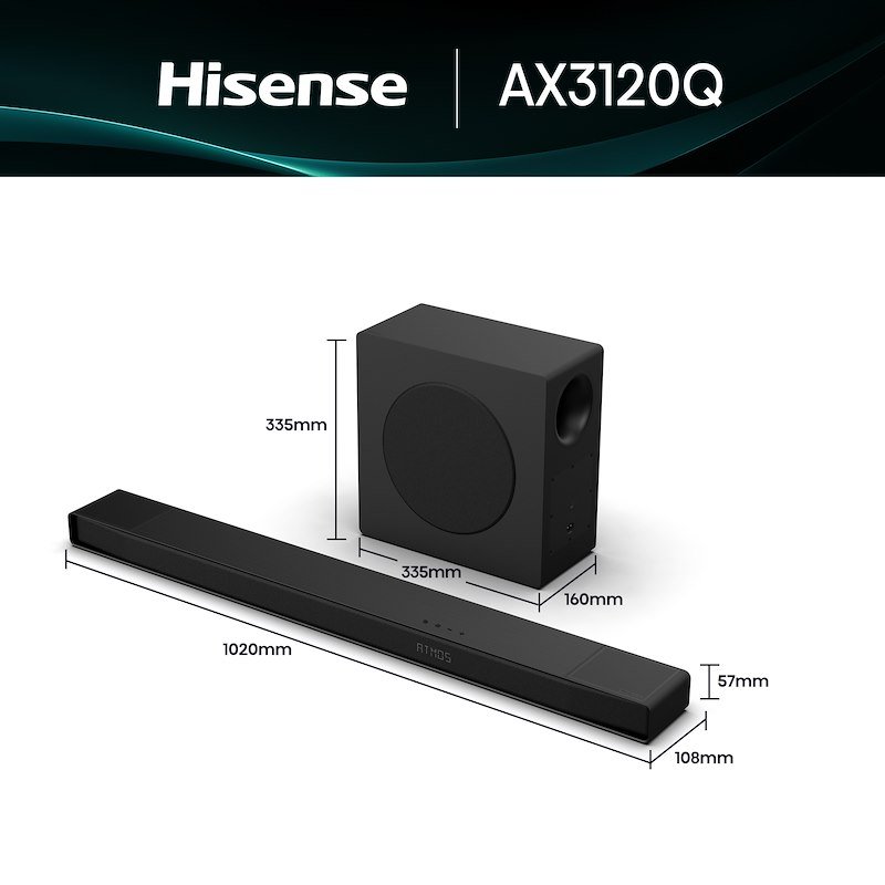 Hisense soundbar 3.1.2 Ax3120q nero