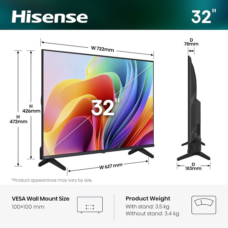 Hisense Smart TV LED 32" HD Ready 32A49S