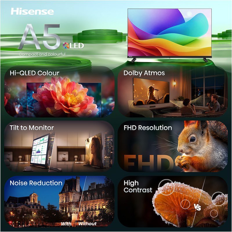 Hisense Smart TV QLED 32" Full HD 32A59S nero