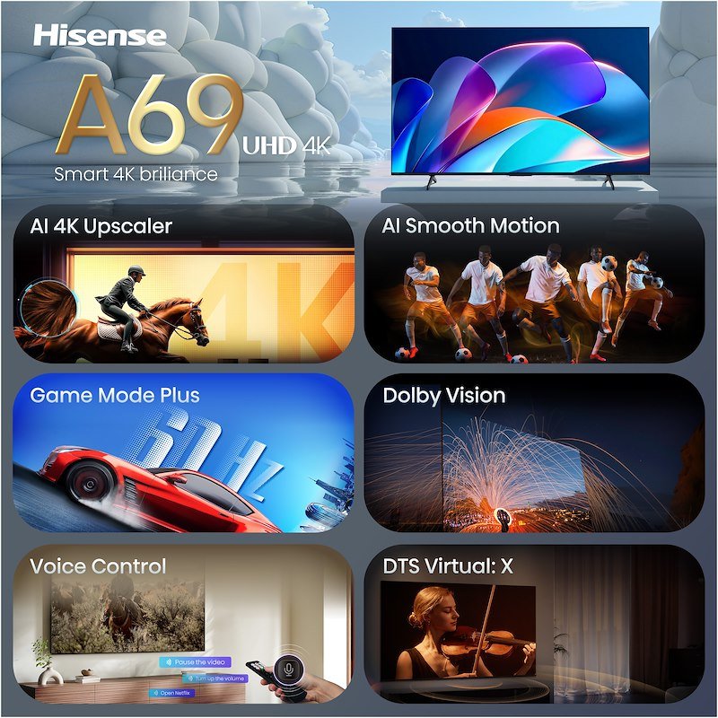 Hisense Smart TV LED 50" 4K 50A69S