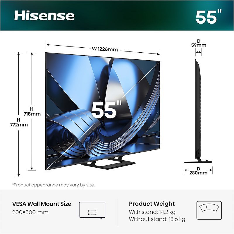 Hisense TV MiniLED 55"  55u79se nero