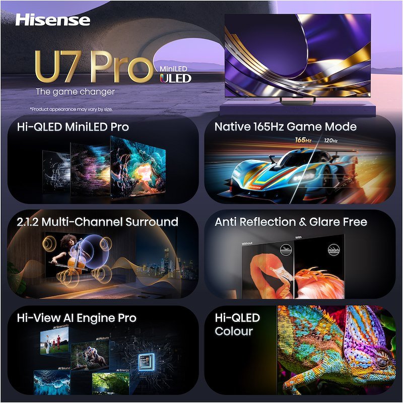 Hisense Smart TV MINI LED 55" 55u7s Pro