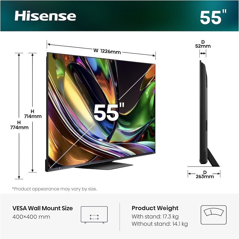Hisense Smart TV RGB MiniLED 55" 55er8s
