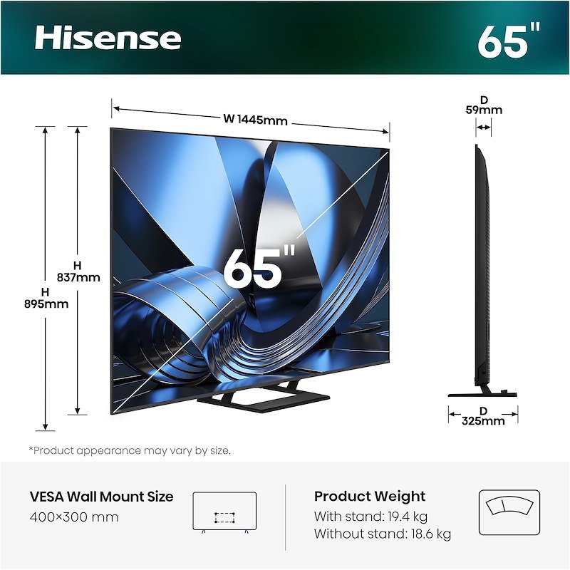 Hisense TV MiniLED 65" 4K Ultra HD 65u79se Nero