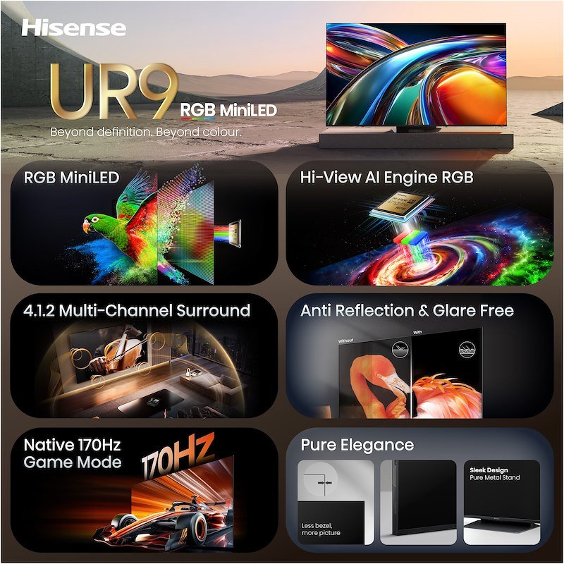 Hisense 	Hisense Smart TV RGB MiniLED  65"  65ur9s