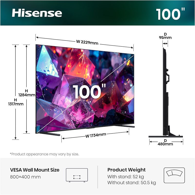 Hisense TV 100" QLED 100e7s Pro