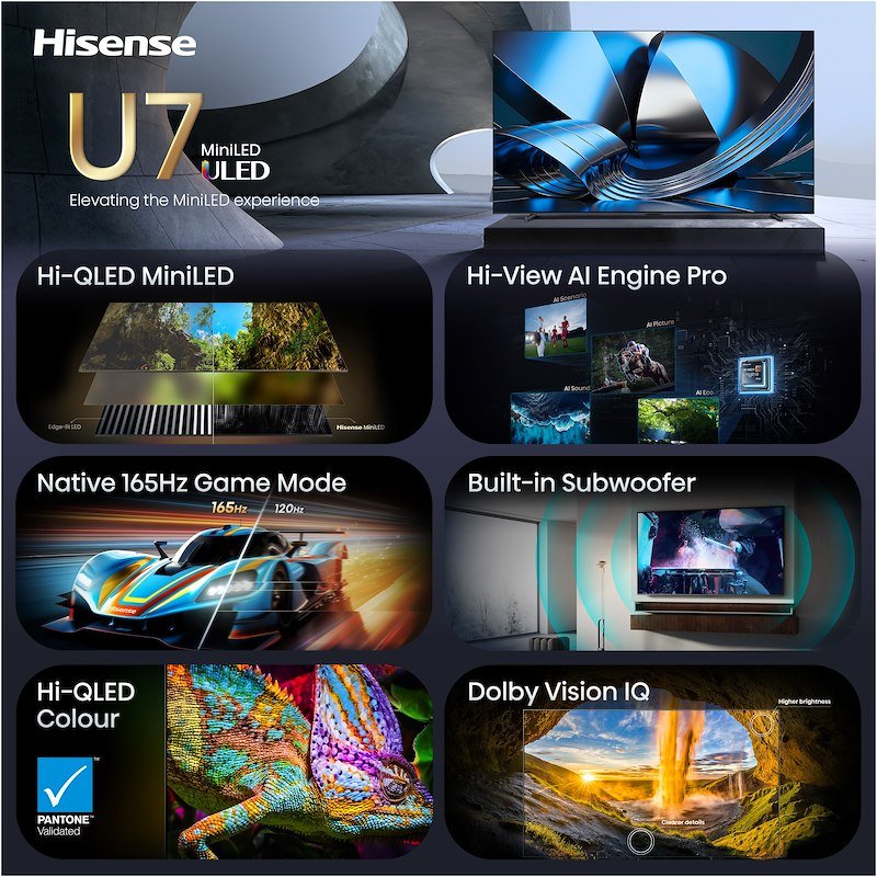 Hisense TV 100" MiniLED 100u7se Nero