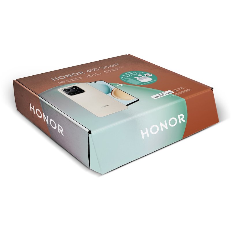 Honor Smartphone 400 Smart 8/ 256GB Gold + auricolari Honor choice X7 lite + Case cover trasparente