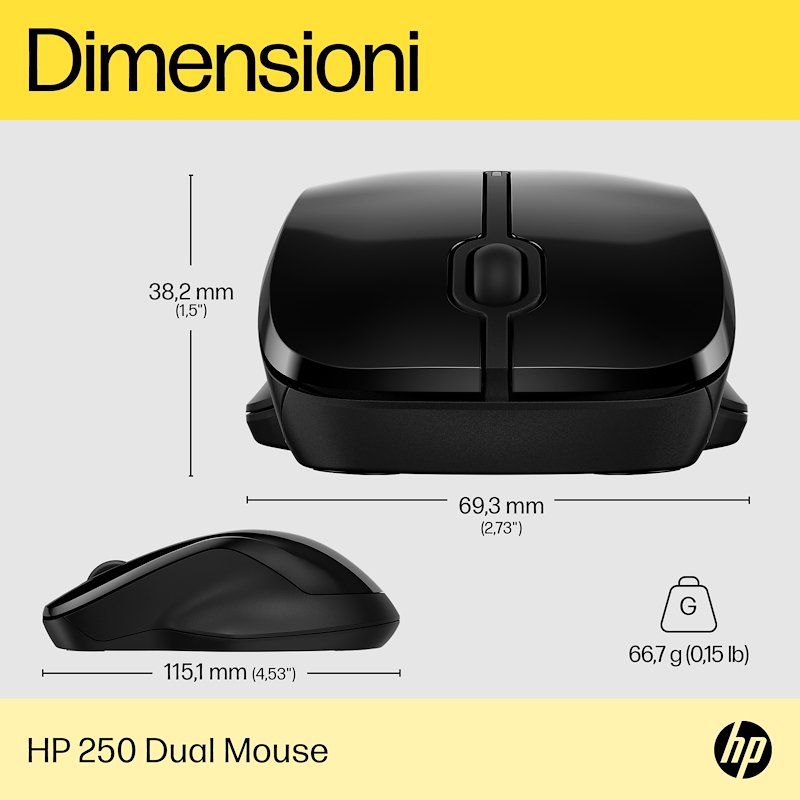 Hp muose Wireless 6v2j7aa 	Nero