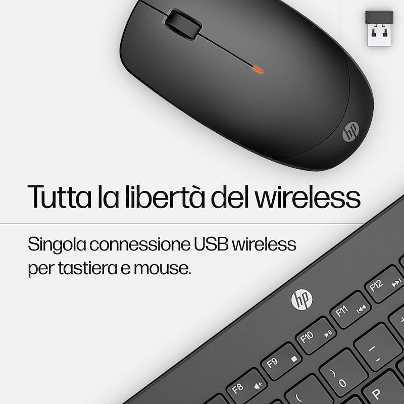 Hp COMBO TASTIERA E MOUSE Wireless HP 230 18h24aa Nero