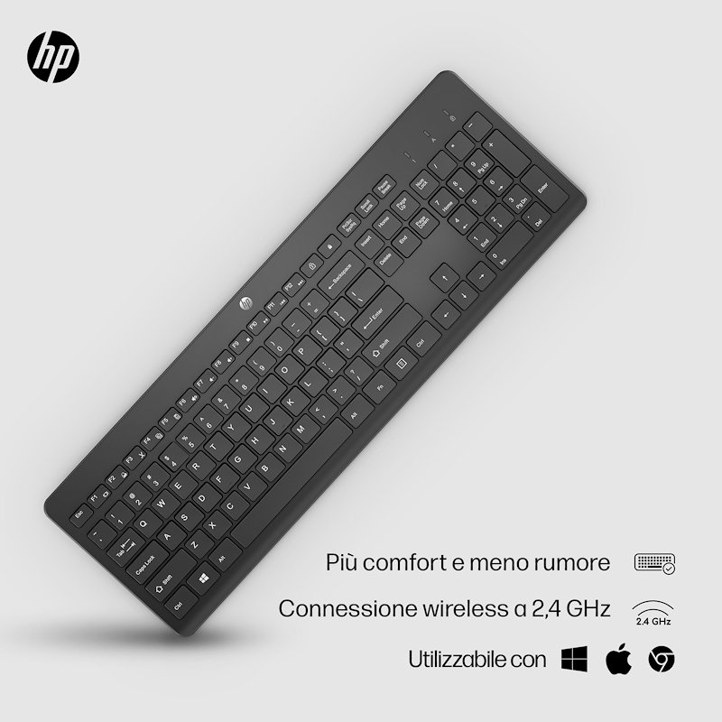 Hp COMBO TASTIERA E MOUSE Wireless HP 230 18h24aa Nero