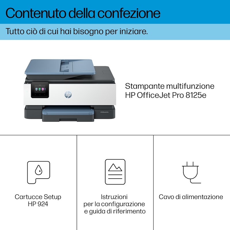 Hp Stampante all-in-one inkjet a colori Officejet Pro 8125e