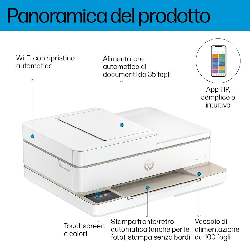 Hp Stampante Inkjet Hp Envy 6520e Bianco