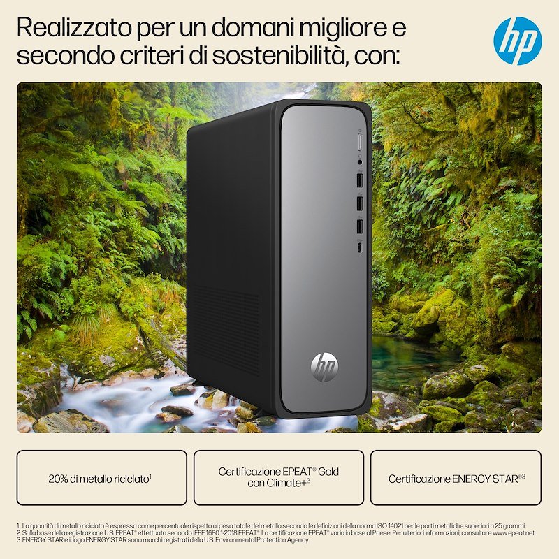 Hp Desktop Omnidesk Slim Tower S03-0007nl 8/256 GB Jack Black