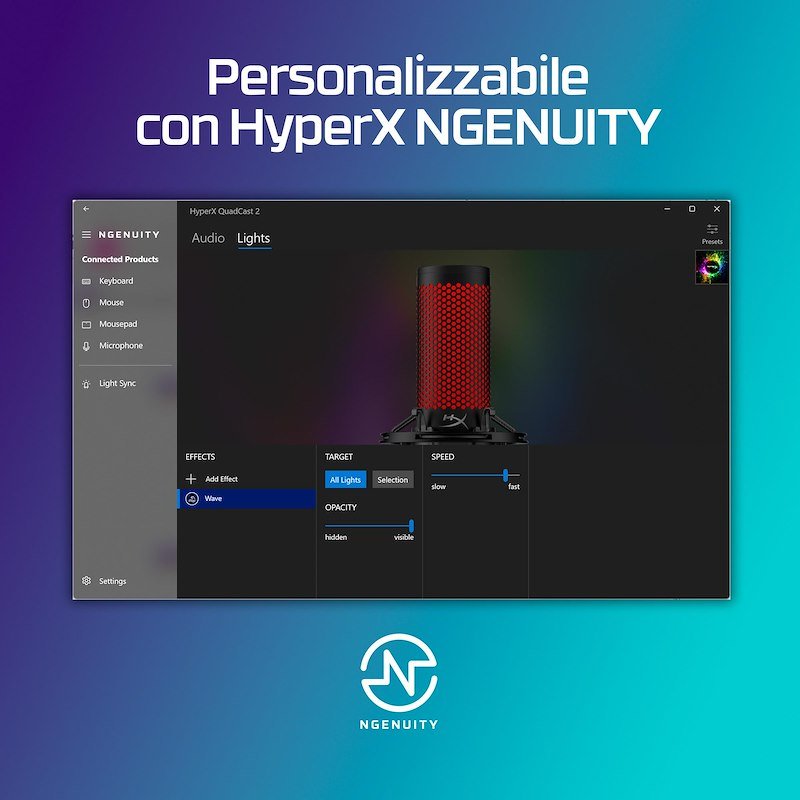 Hp Microfono Quadcast 2 Black - Red