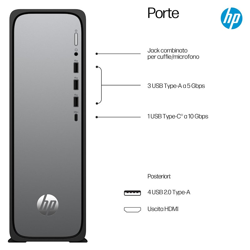 Hp Desktop OmniDesk Slim Tower S03-0008nl 16/ 512GB Jack Black
