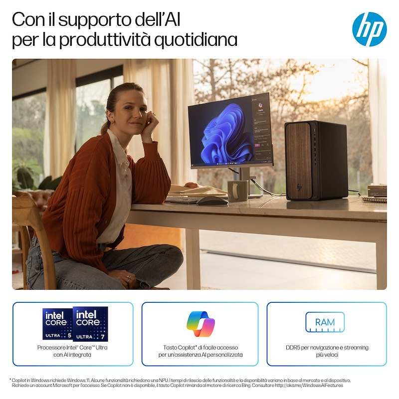 Hp Desktop Omnidesk AiM03-0014nl 16/512GB Dark Wood