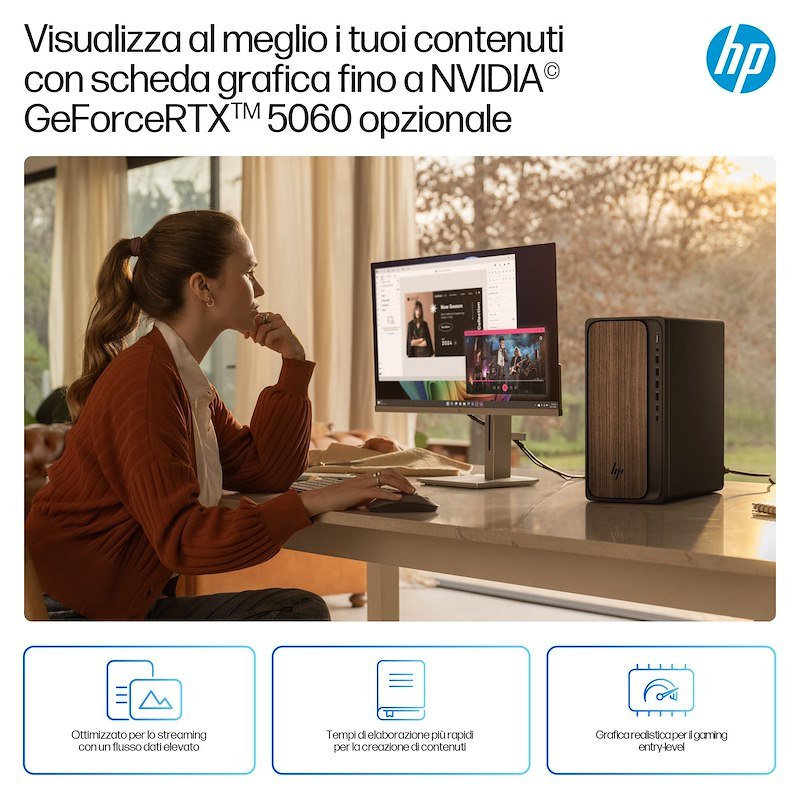 Hp Desktop Omnidesk AiM03-0014nl 16/512GB Dark Wood