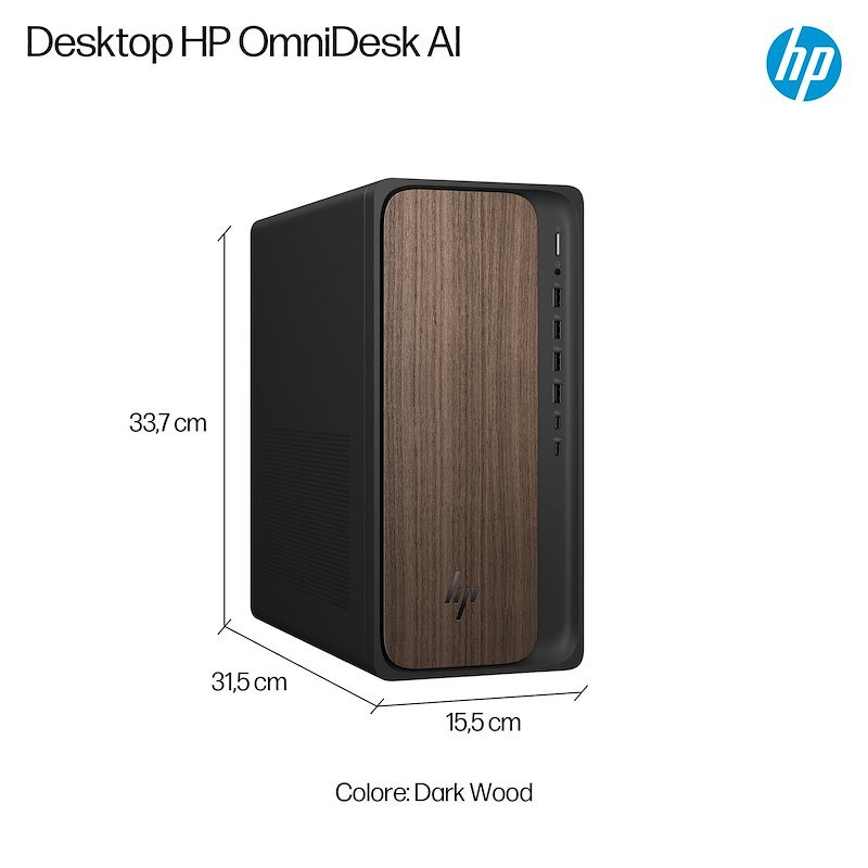 Hp Desktop Omnidesk AiM03-0014nl 16/512GB Dark Wood