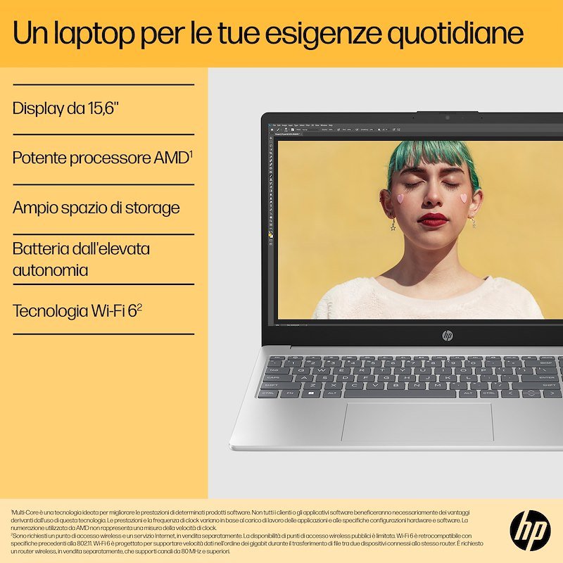 Hp Notebook 15,6" 8/512GB 15-fc1010nl Natural Silver