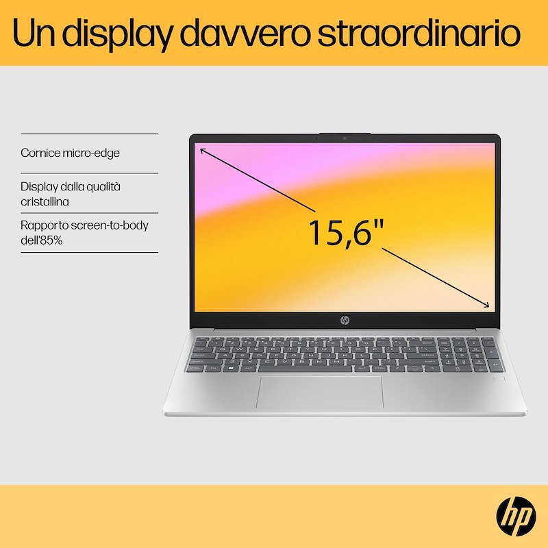 Hp Notebook 15,6" 8/512GB 15-fc1010nl Natural Silver