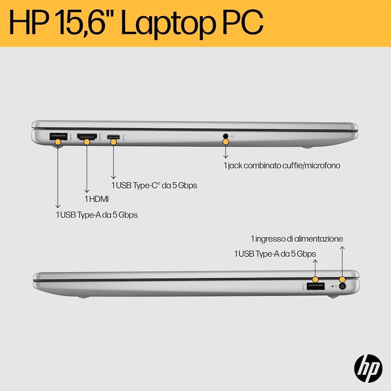 Hp Notebook 15,6" 8/512GB 15-fc1010nl Natural Silver